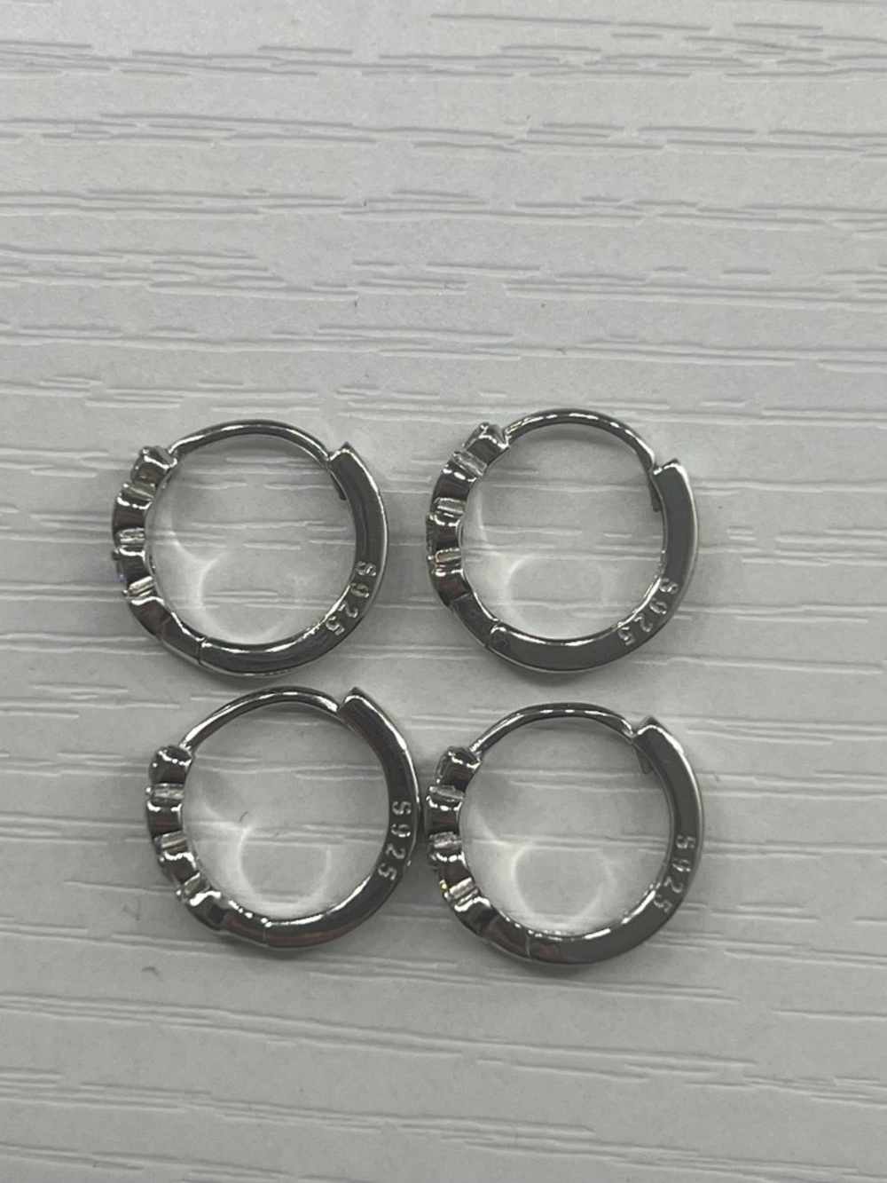 Sterling-Feel Small Silver Hoop Earrings with Subtle Detailing